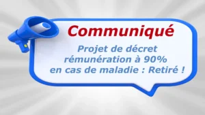 Communiqué Projet de décret en cas de congé maladie